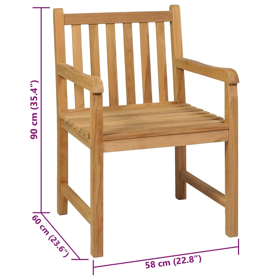 Ensemble de salle à manger de jardin 7 pièces 150 x 90 cm en bois de teck massif - 12
