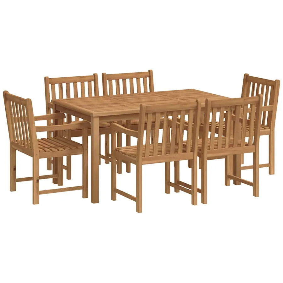 Ensemble de salle à manger de jardin 7 pièces 150 x 90 cm en bois de teck massif - 2