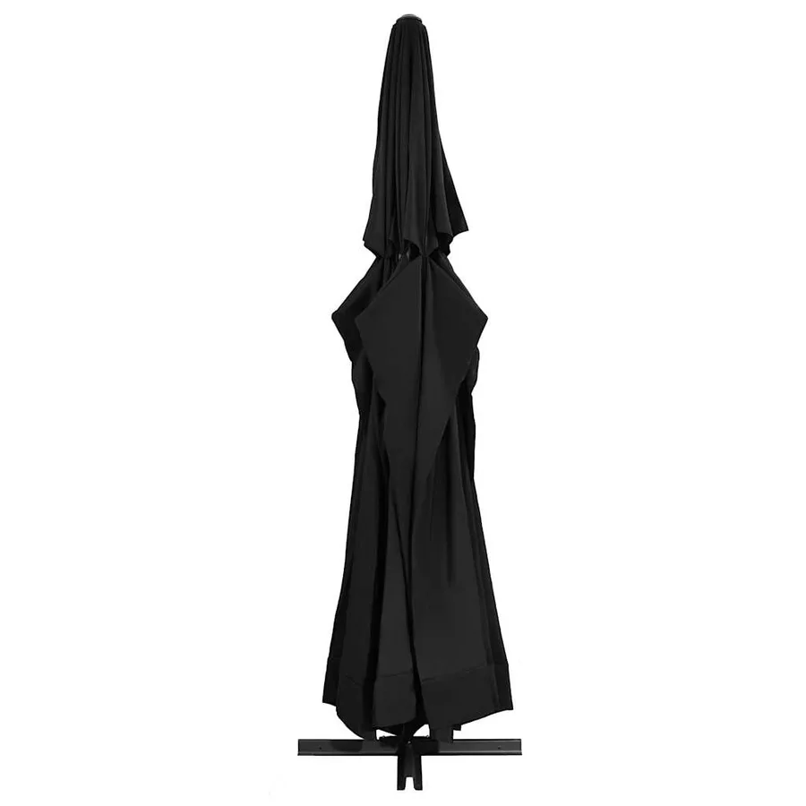 Parasol de jardin avec mât en aluminium 600 cm noir - 3