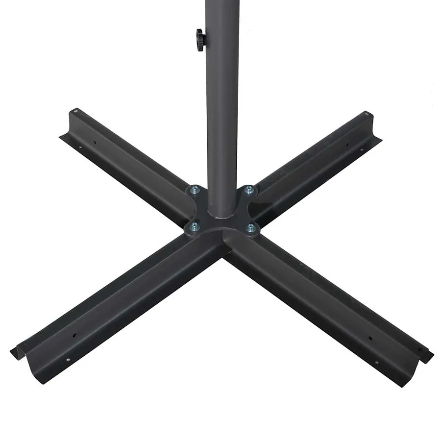 Parasol de jardin avec mât en aluminium 600 cm noir - 4