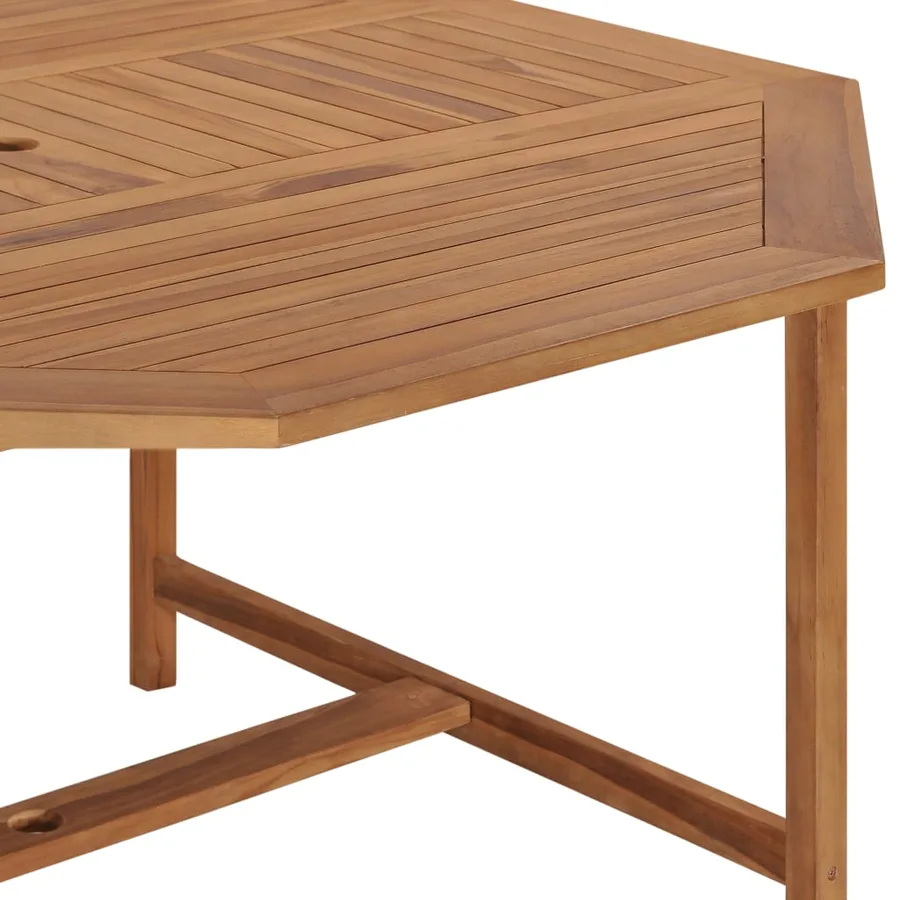 Table de jardin 150x150x75 cm Bois de teck solide - 5