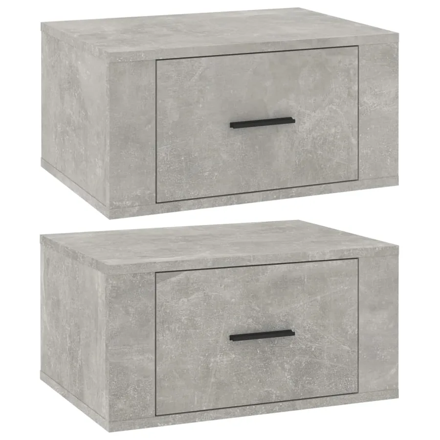 Tables de chevet murales 2 pcs Gris béton 50x36x25 cm - 2