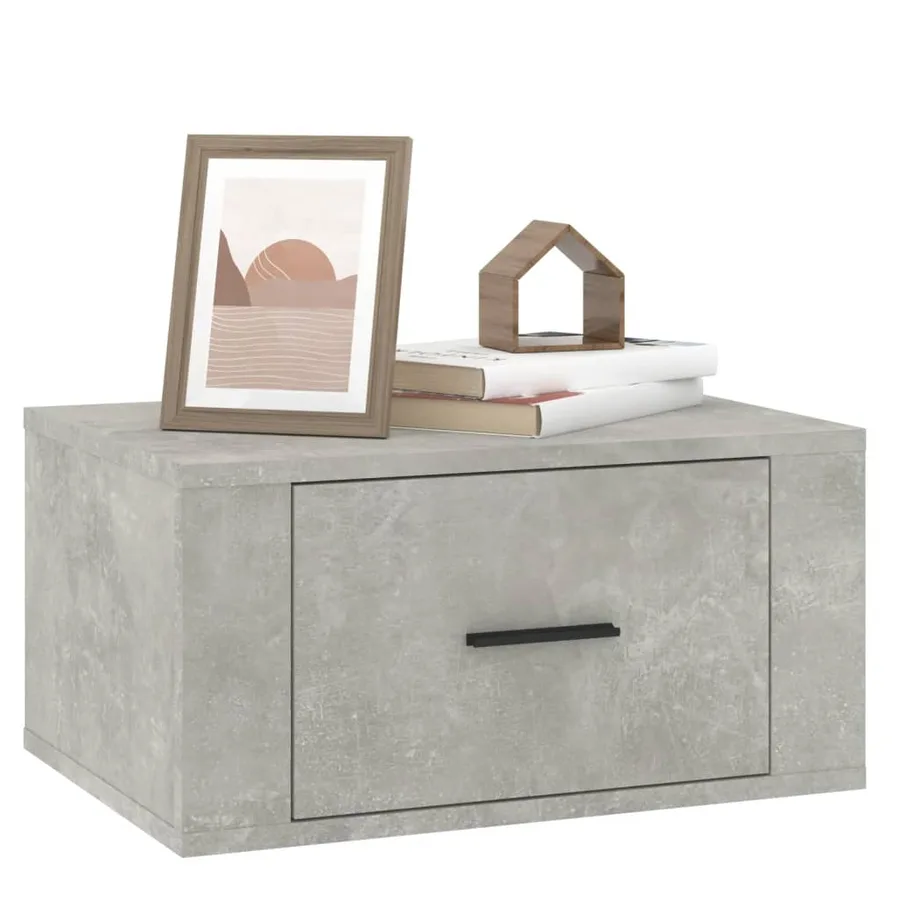 Tables de chevet murales 2 pcs Gris béton 50x36x25 cm - 4