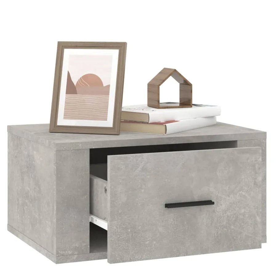 Tables de chevet murales 2 pcs Gris béton 50x36x25 cm - 5