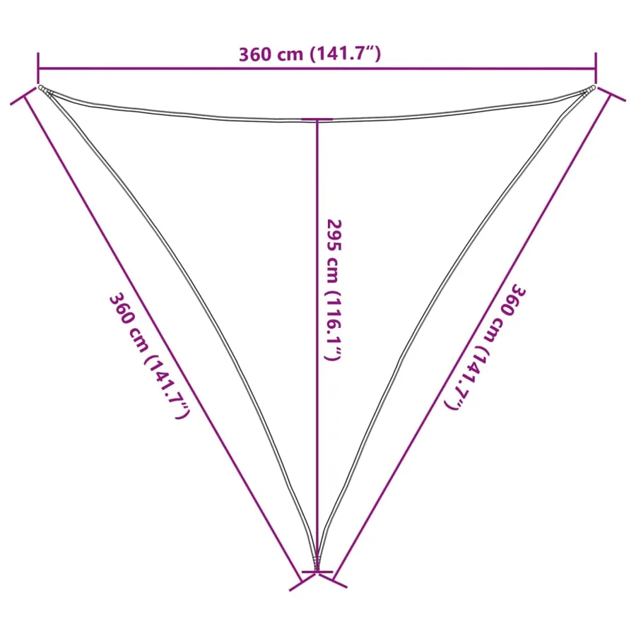Voile d'ombrage 160 g/m² Marron 3,6x3,6x3,6 m PEHD - 10