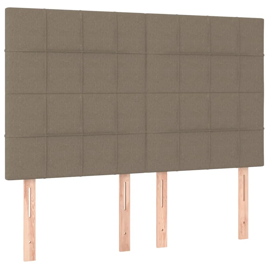 Sommier à lattes de lit et matelas et LED Taupe 140x200cm Tissu - 7