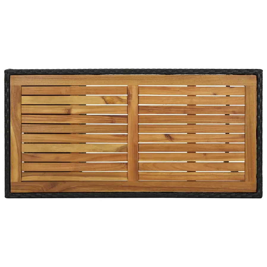 Table de bar avec rangement Noir 120x60x110 cm Résine tressée - 5