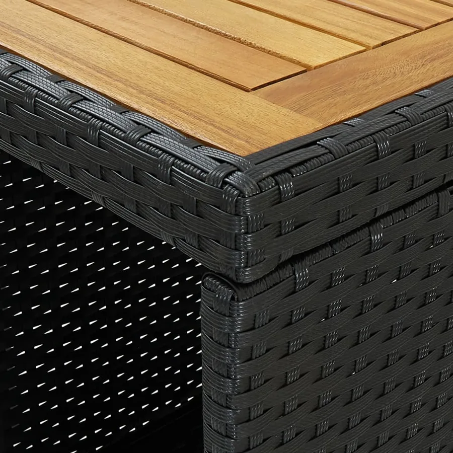 Table de bar avec rangement Noir 120x60x110 cm Résine tressée - 6