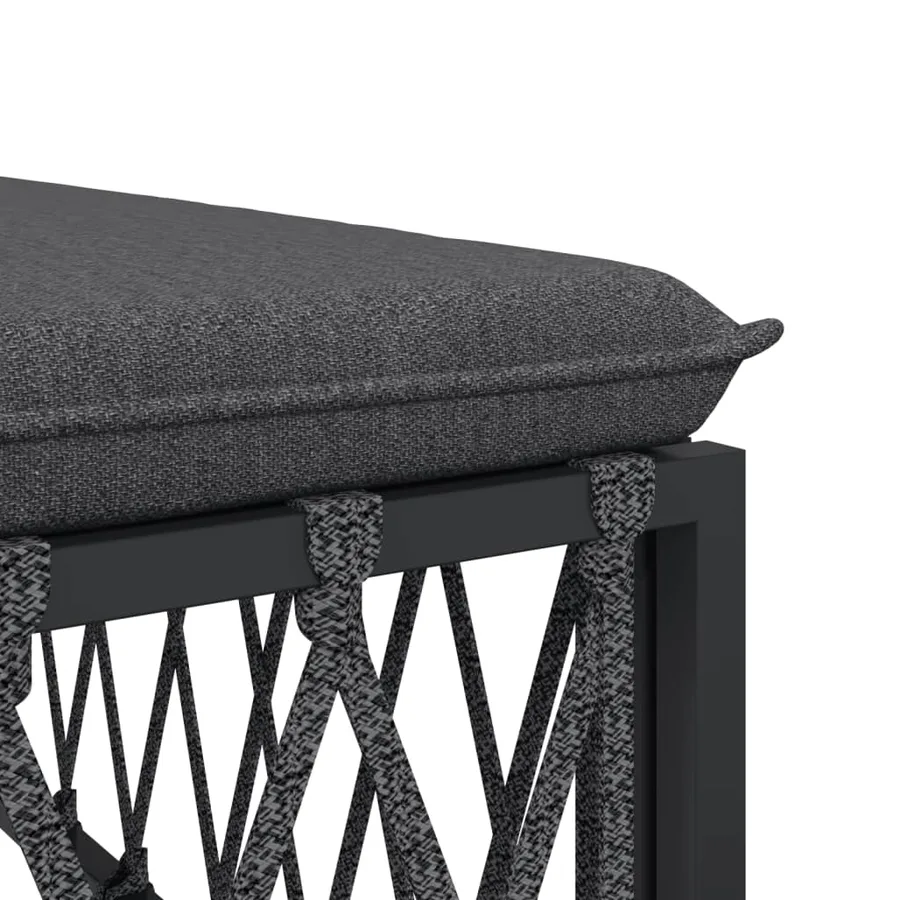 Salon de jardin avec coussins 6 pcs anthracite acier - 6