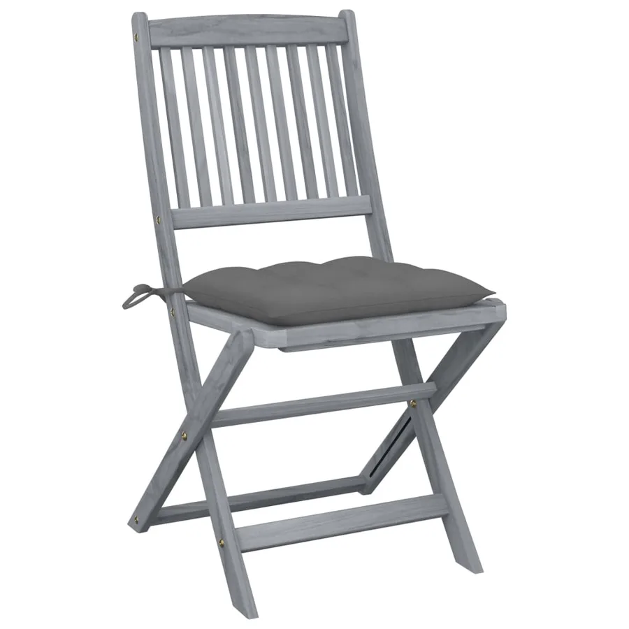 Chaises pliables d'extérieur lot de 6 et coussins Bois d'acacia - 2