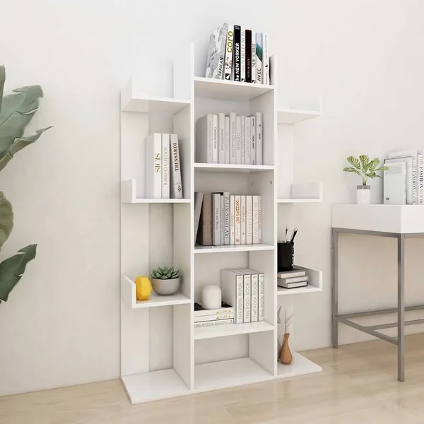 Bibliothèque Blanc 86x25,5x140 cm Bois d’ingénierie