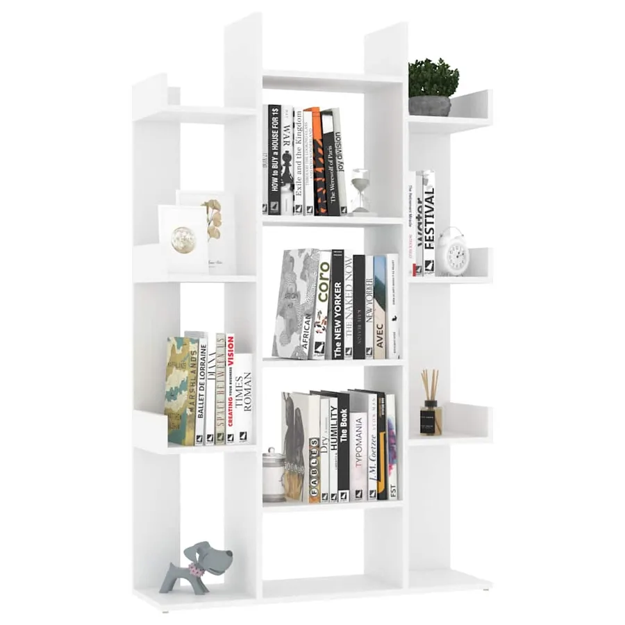 Bibliothèque Blanc 86x25,5x140 cm Bois d’ingénierie - 6