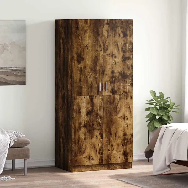 Garde-robe Chêne fumé 80x52x180 cm Bois d'ingénierie