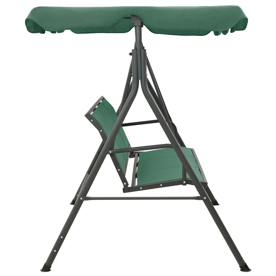 Balancelle de jardin vert 170 cm textilène et acier - 3