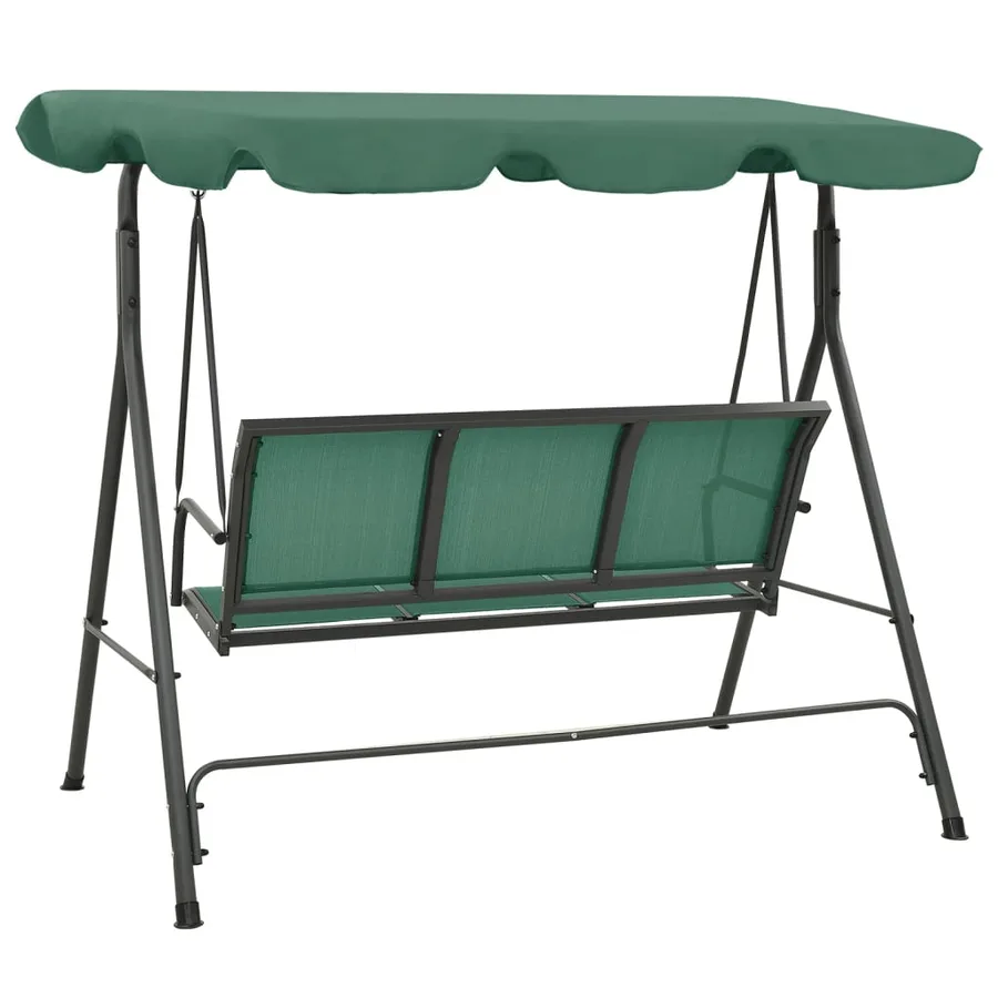 Balancelle de jardin vert 170 cm textilène et acier - 4