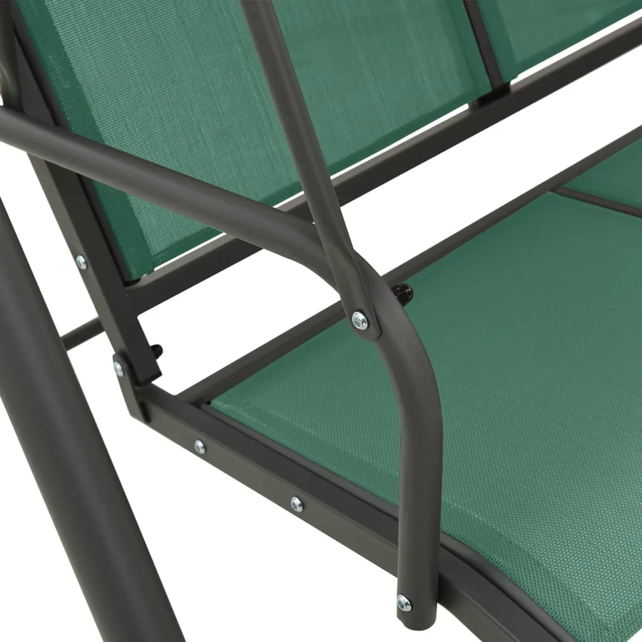 Balancelle de jardin vert 170 cm textilène et acier - 6