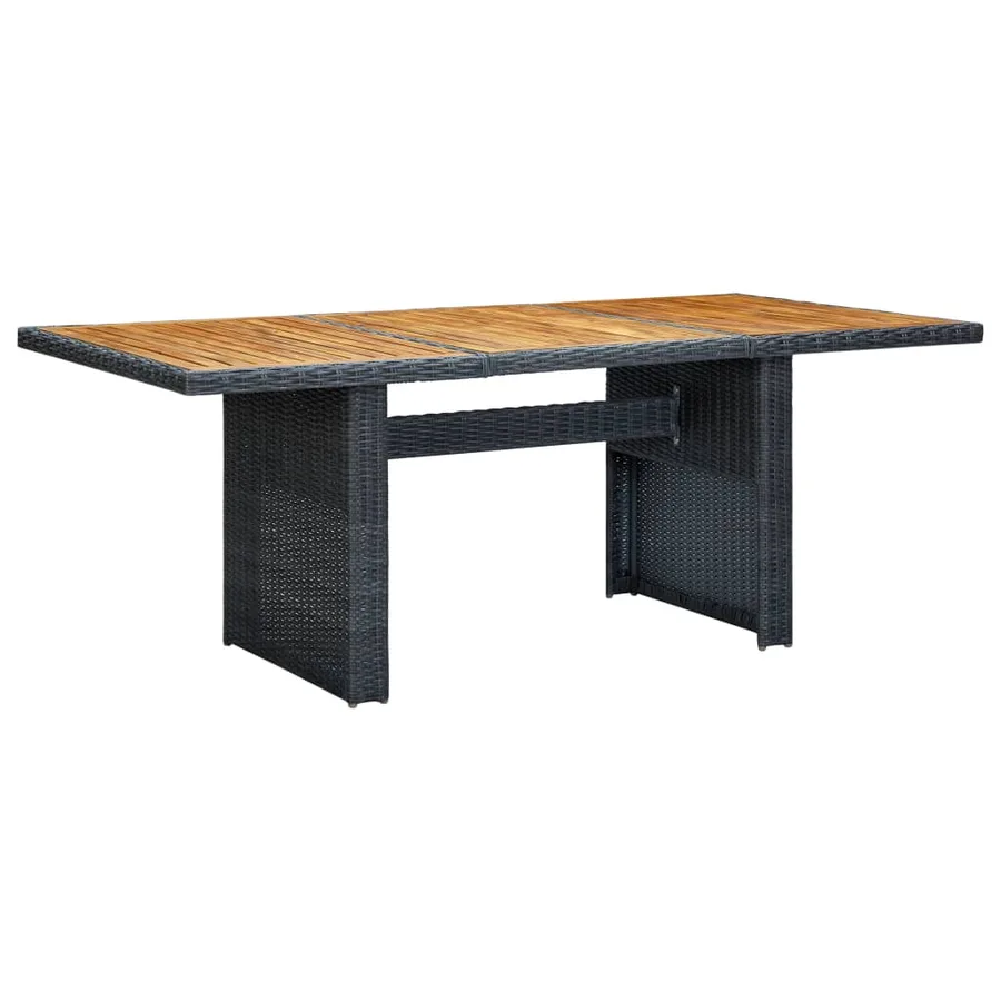 Ensemble à manger d'extérieur 7pcs et coussins rotin gris foncé - 10