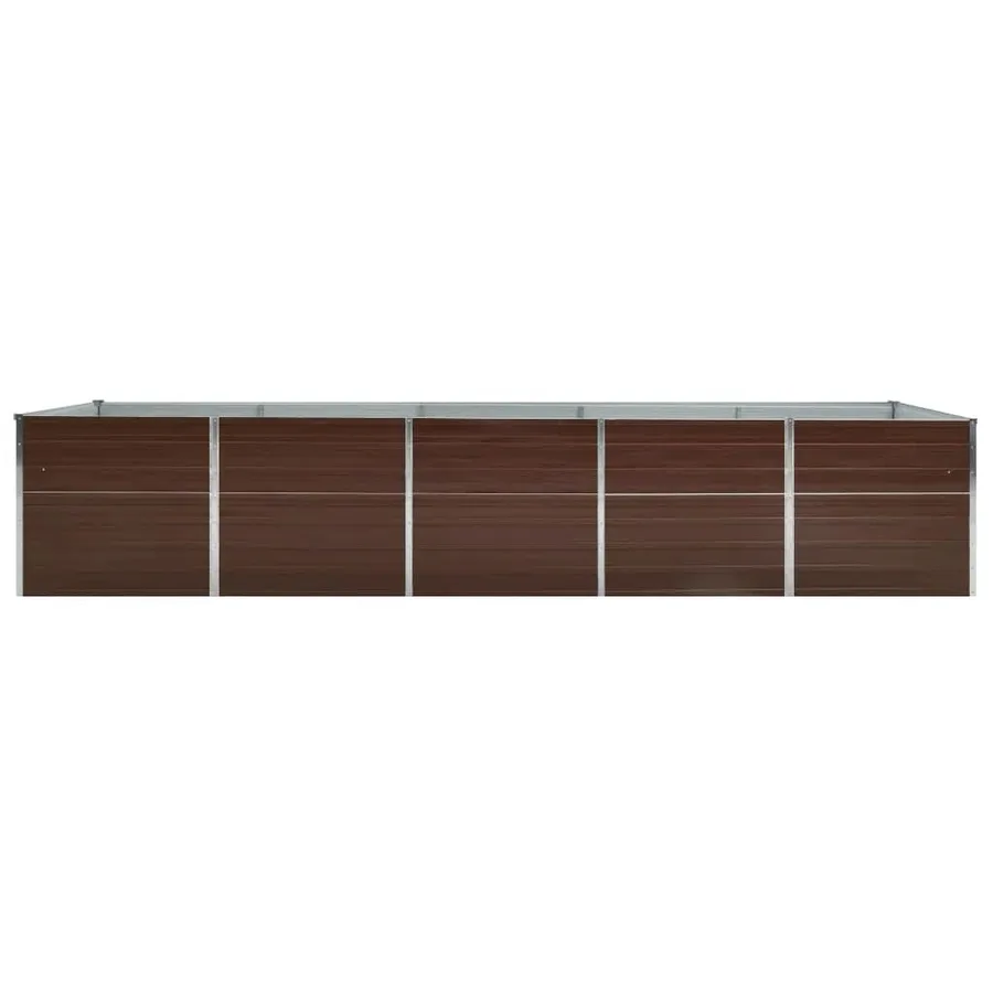 Lit surélevé de jardin Acier galvanisé 400x80x45 cm Marron - 3