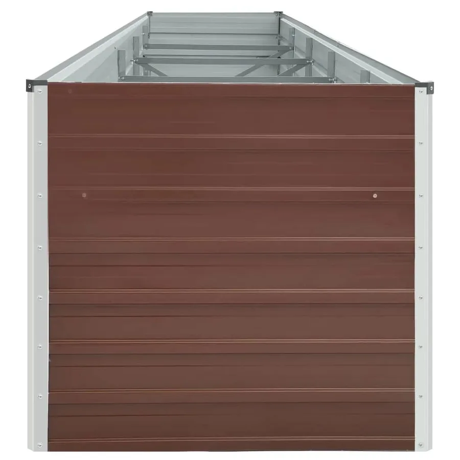 Lit surélevé de jardin Acier galvanisé 400x80x45 cm Marron - 4