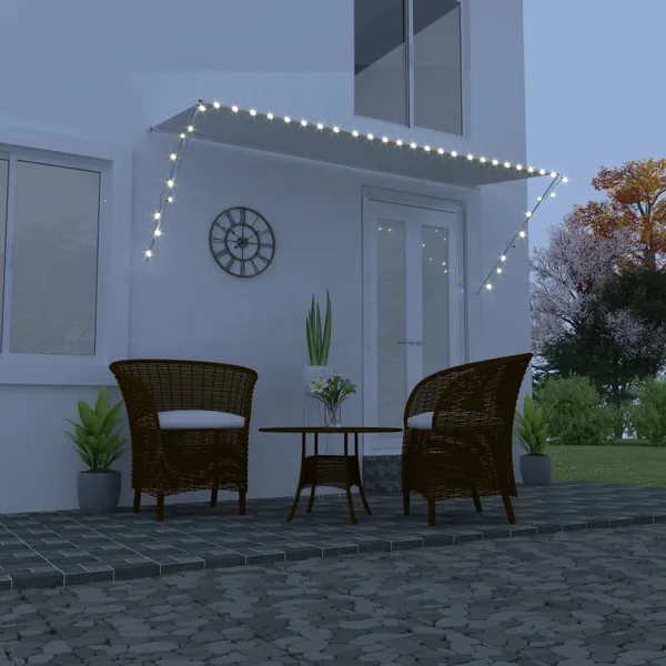 Auvent rétractable avec LED 300x150 cm Crème