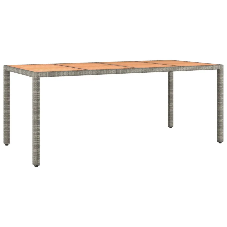 Table de jardin et dessus en bois Gris Résine tressée et acacia - 2