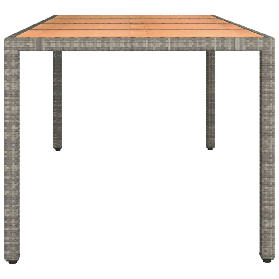 Table de jardin et dessus en bois Gris Résine tressée et acacia - 4