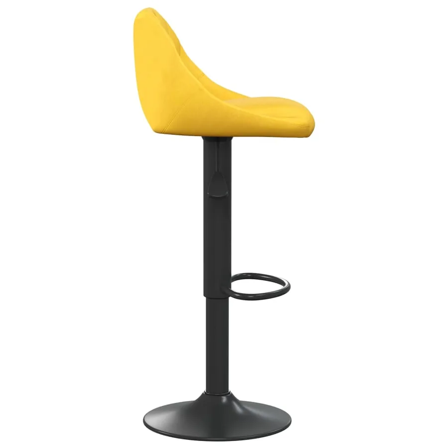 Tabourets de bar lot de 2 jaune moutarde velours - 5