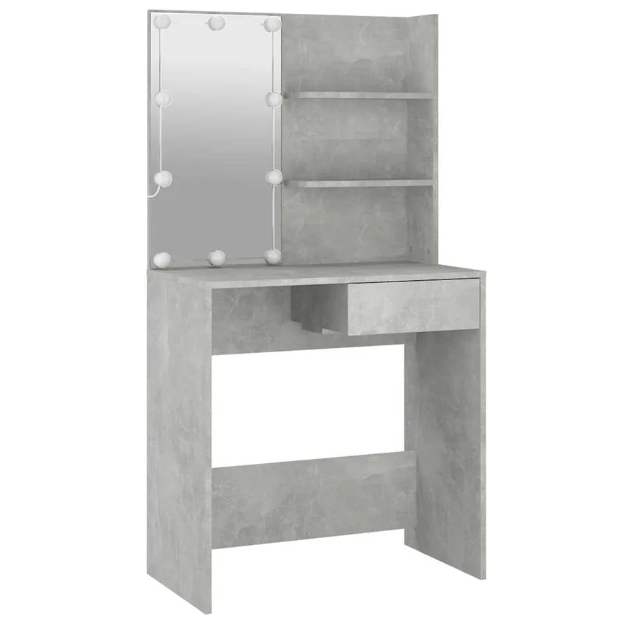 Coiffeuse avec LED Gris béton 74,5x40x141 cm - 6