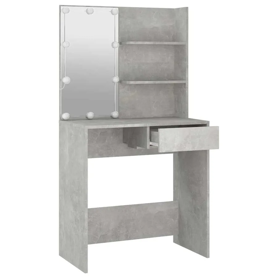 Coiffeuse avec LED Gris béton 74,5x40x141 cm - 7