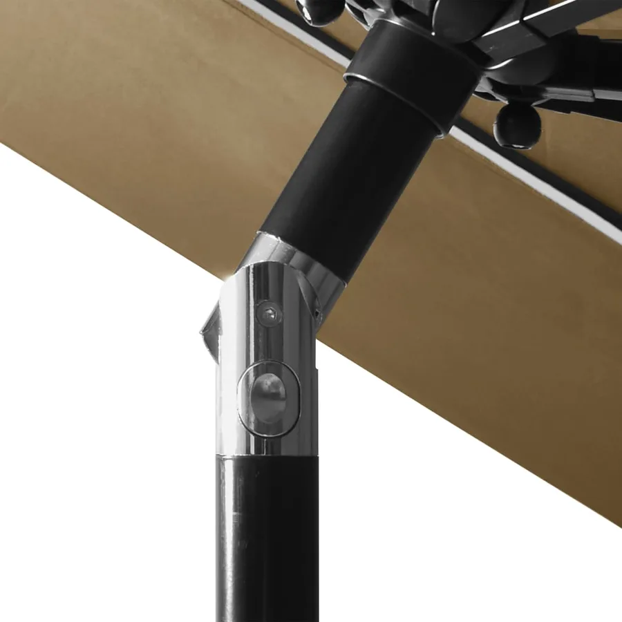 Parasol de jardin à 3 niveaux avec mât en aluminium taupe 3 m - 6