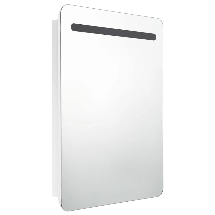 Armoire de salle de bain à miroir LED Blanc brillant 60x11x80cm - 3