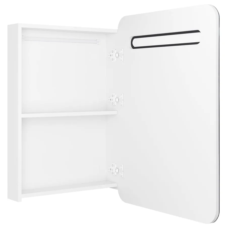 Armoire de salle de bain à miroir LED Blanc brillant 60x11x80cm - 5