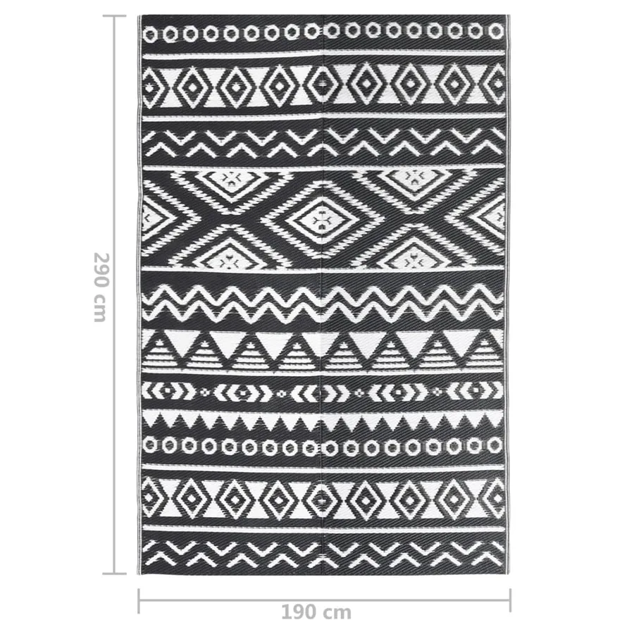 Tapis d'extérieur ARAKIL Noir 190x290 cm PP - 7