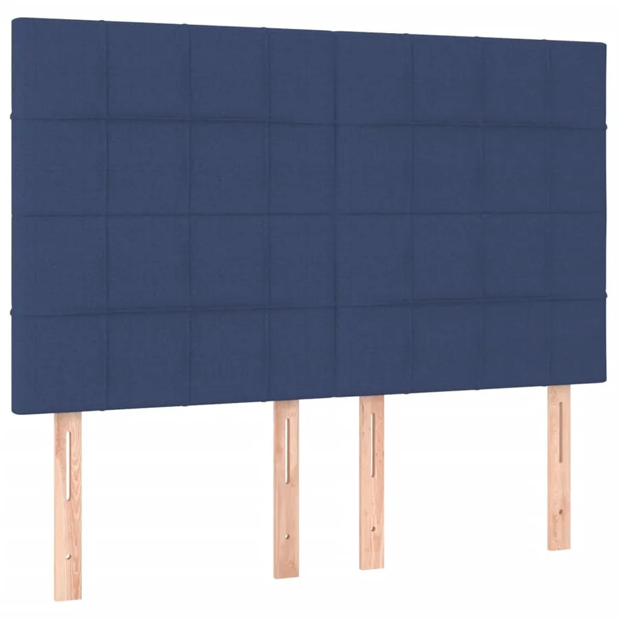 Sommier à lattes de lit avec matelas Bleu 140x190 cm Tissu - 5