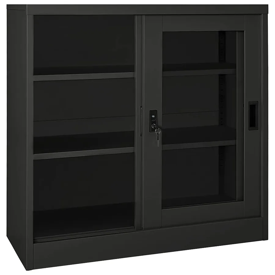 Armoire à portes coulissantes Anthracite 90x40x90 cm Acier - 5