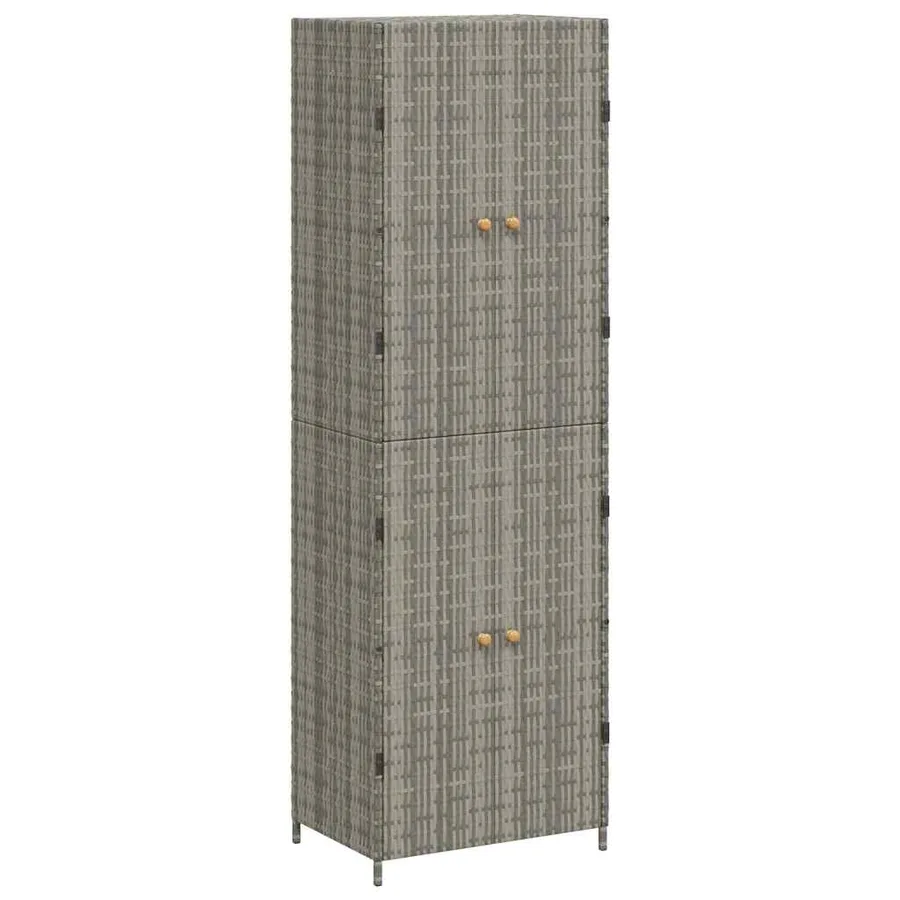 Armoire de rangement jardin Gris 59x40x180 cm Résine tressée - 2