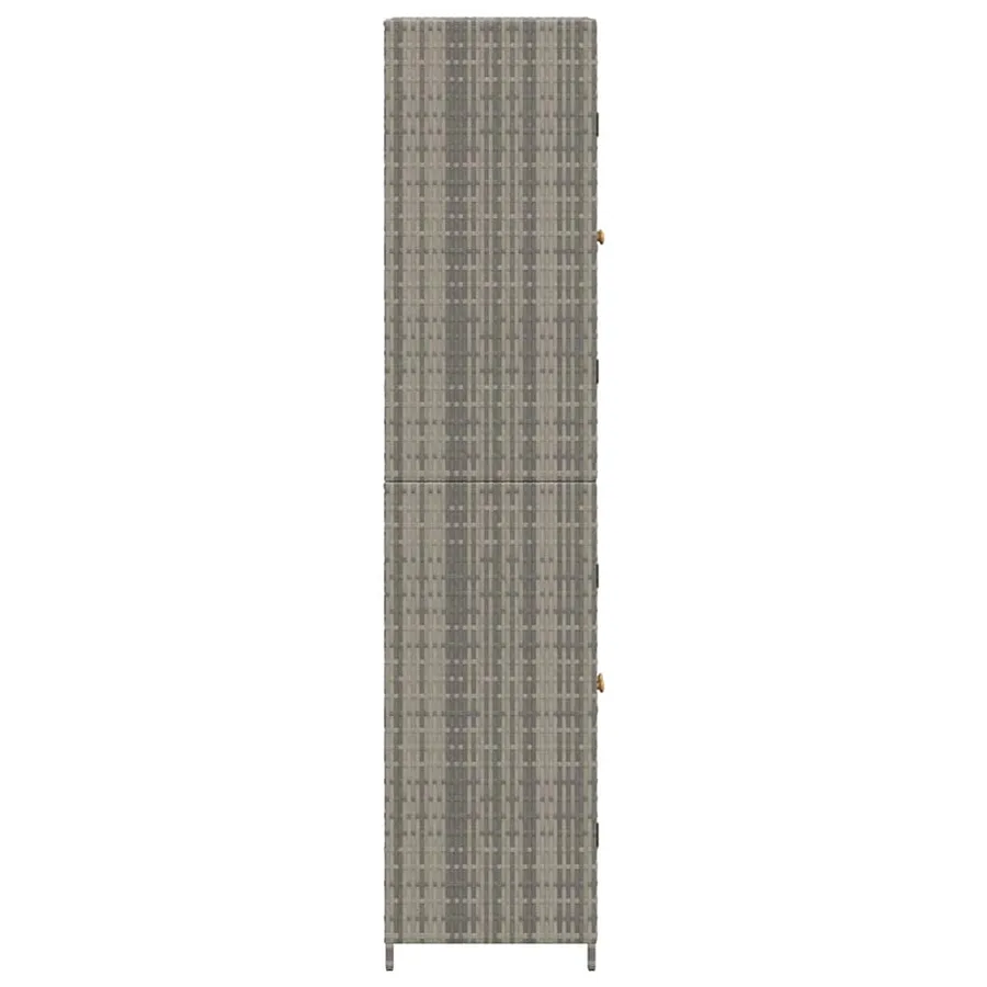 Armoire de rangement jardin Gris 59x40x180 cm Résine tressée - 7