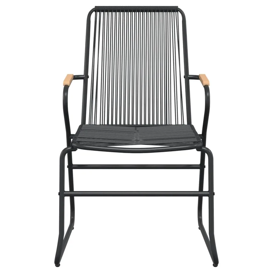 Ensemble à manger de jardin 3 pcs noir rotin PVC - 6