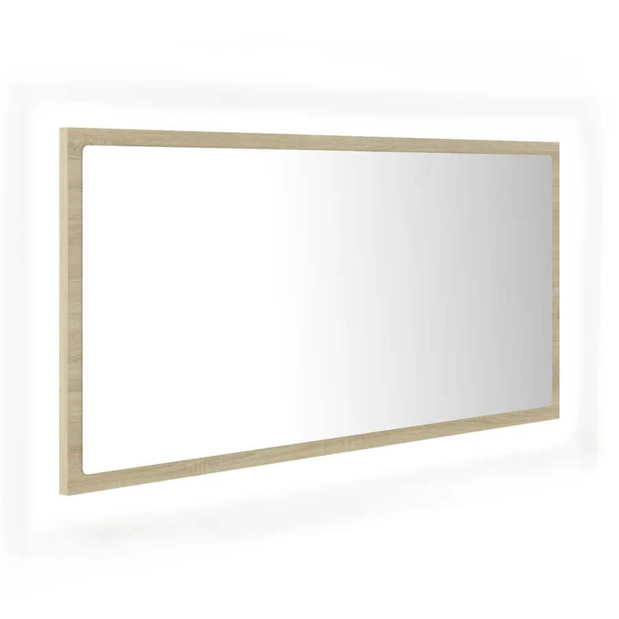 Miroir LED de salle de bain Chêne sonoma 90x8,5x37 cm Acrylique - 2