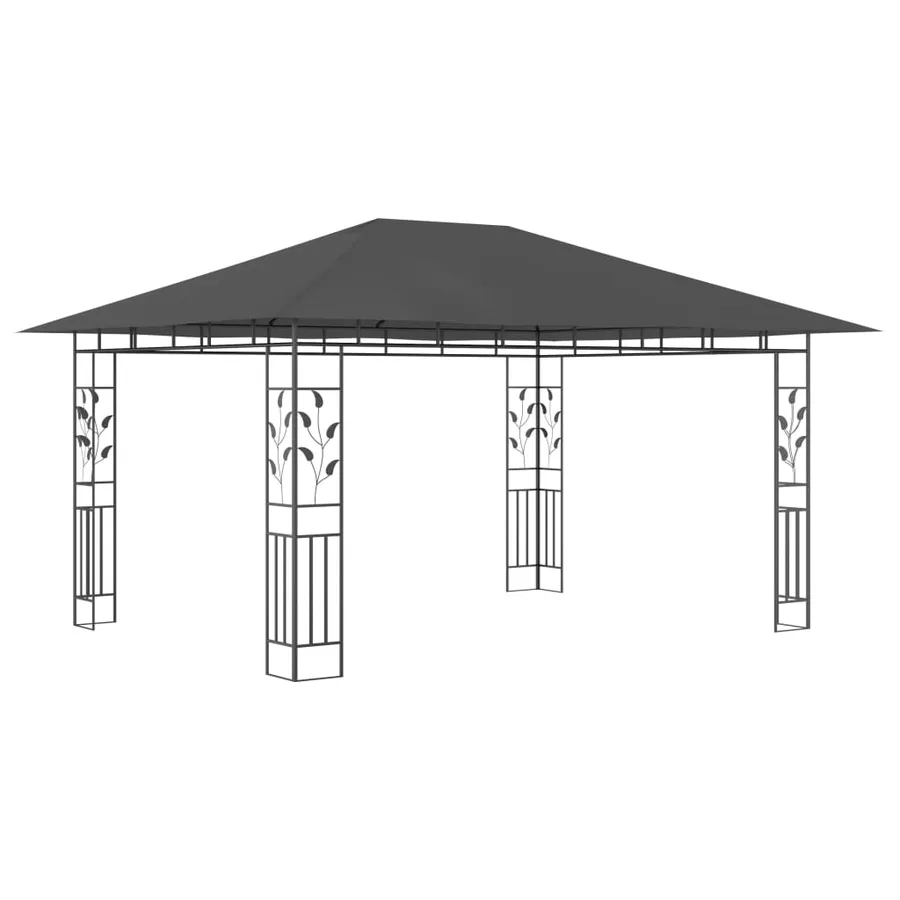 Tonnelle avec moustiquaire et lumières LED 4x3x2,73m Anthracite - 5