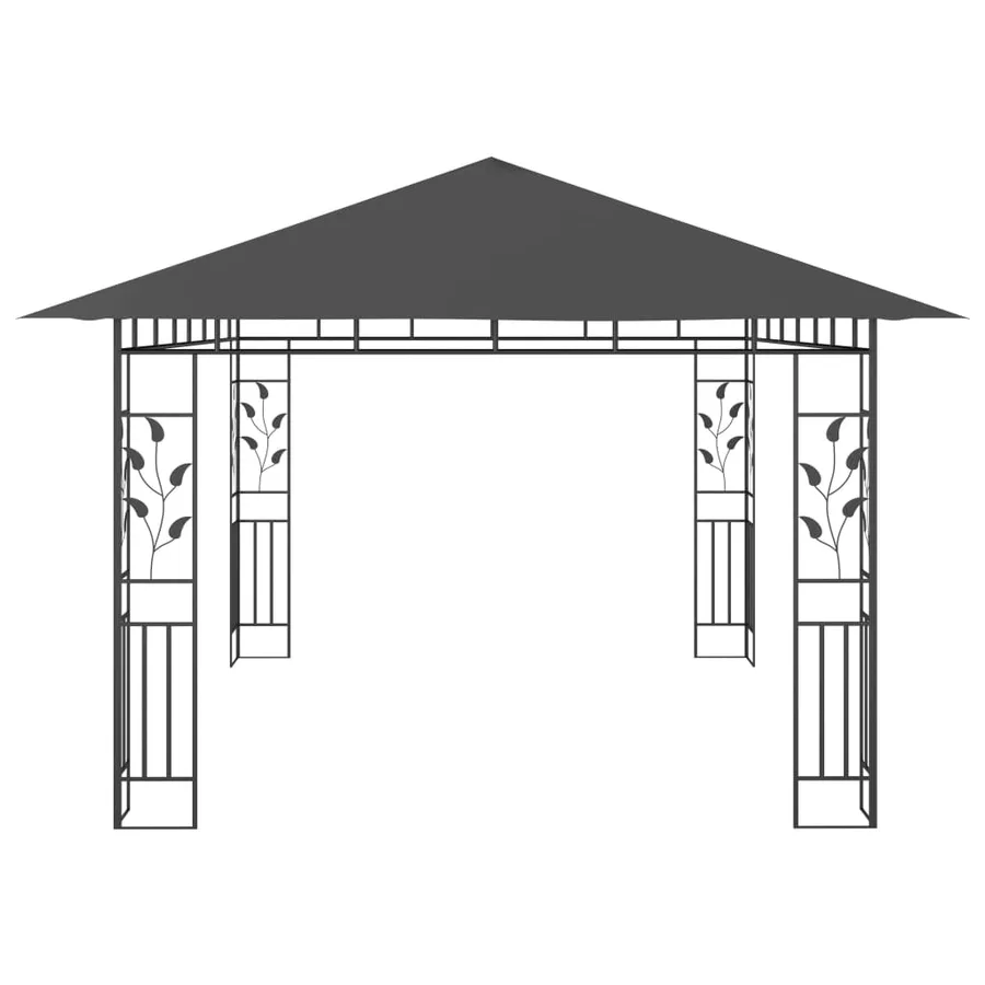 Tonnelle avec moustiquaire et lumières LED 4x3x2,73m Anthracite - 7