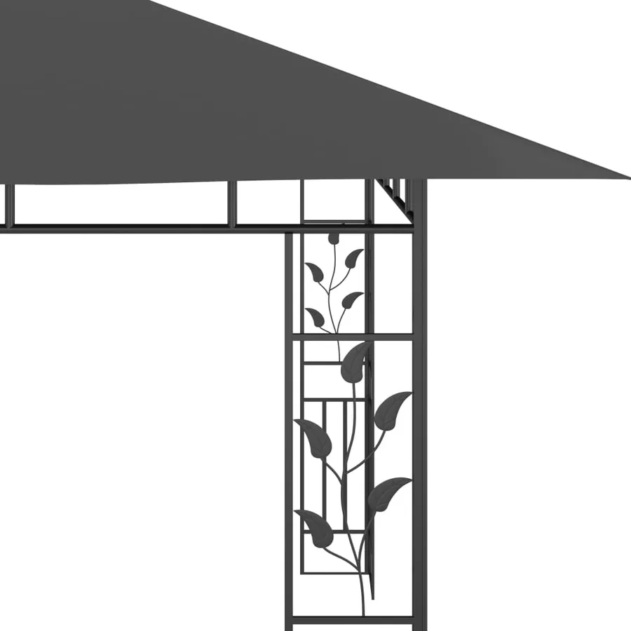 Tonnelle avec moustiquaire et lumières LED 4x3x2,73m Anthracite - 8