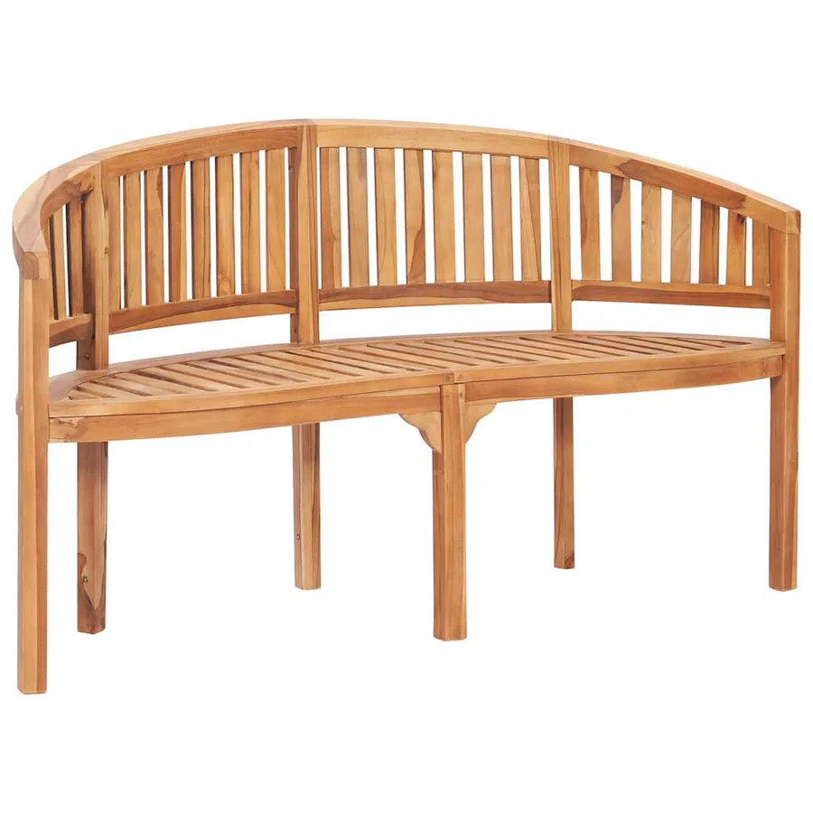 Salon de jardin 4 pcs en forme de banane Bois de teck solide - 6
