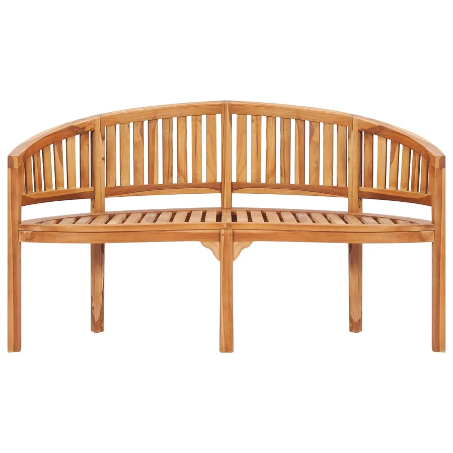 Salon de jardin 4 pcs en forme de banane Bois de teck solide - 7