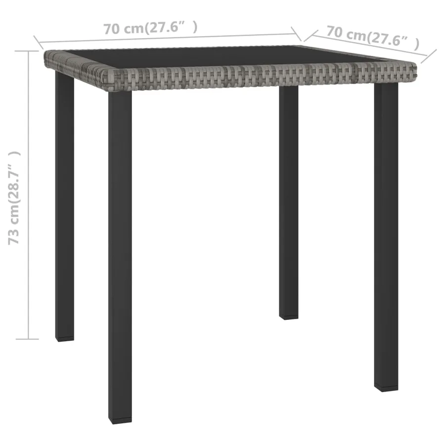 Ensemble à manger de jardin 5 pcs Résine tressée Gris - 11