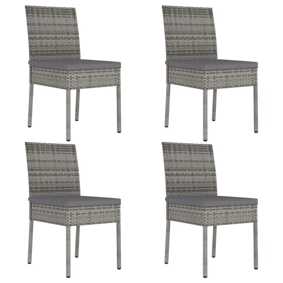 Ensemble à manger de jardin 5 pcs Résine tressée Gris - 6
