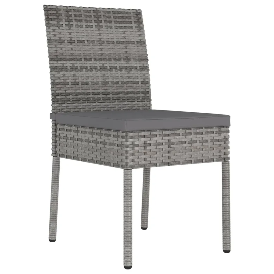 Ensemble à manger de jardin 5 pcs Résine tressée Gris - 7