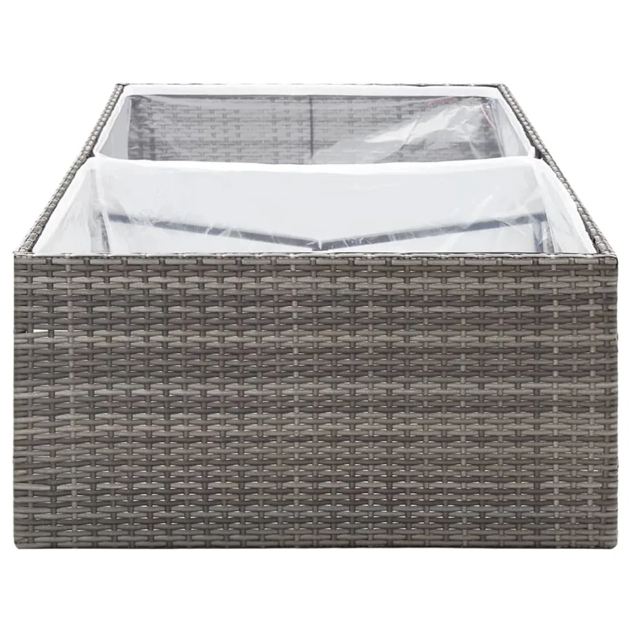 Jardinière Gris 157x80x40 cm Résine tressée - 5