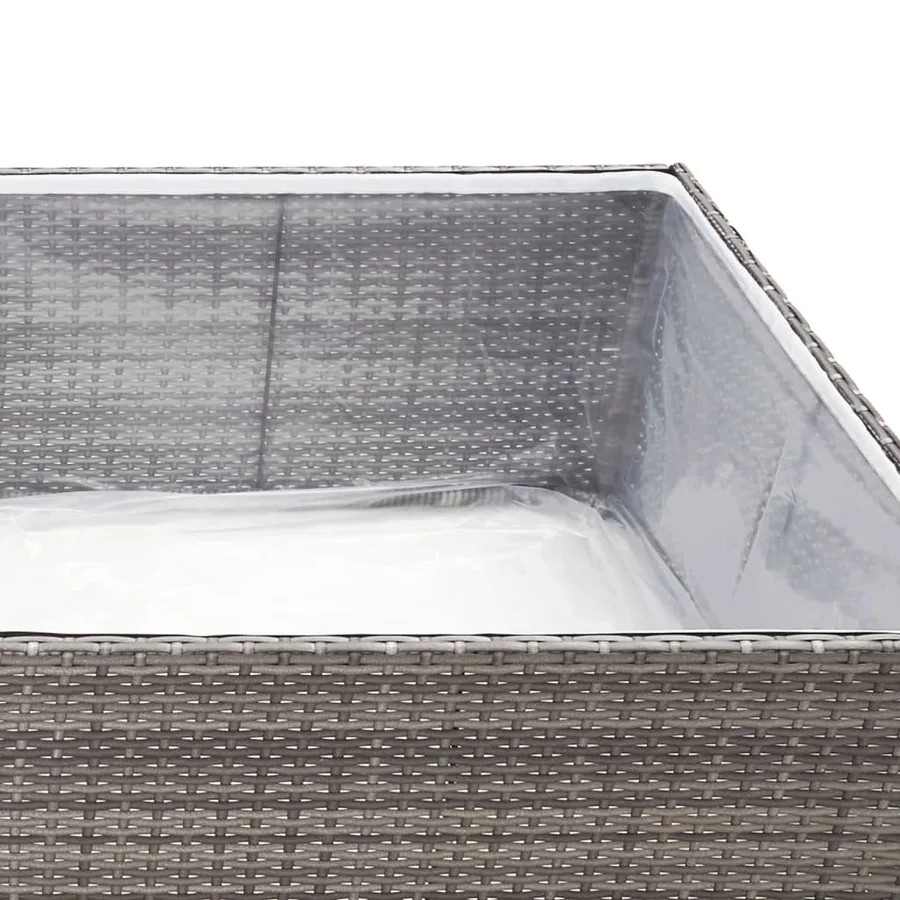 Jardinière Gris 157x80x40 cm Résine tressée - 6