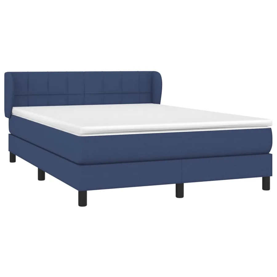 Sommier à lattes de lit avec matelas Bleu 140x190 cm Tissu - 3